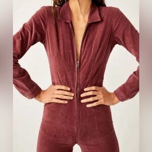 We The Free Burgundy Jumpsuit